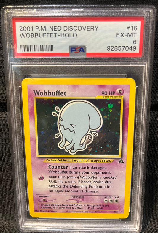 2001 P.M. Neo Discovery Wobbuffet-Holo #16 PSA 6